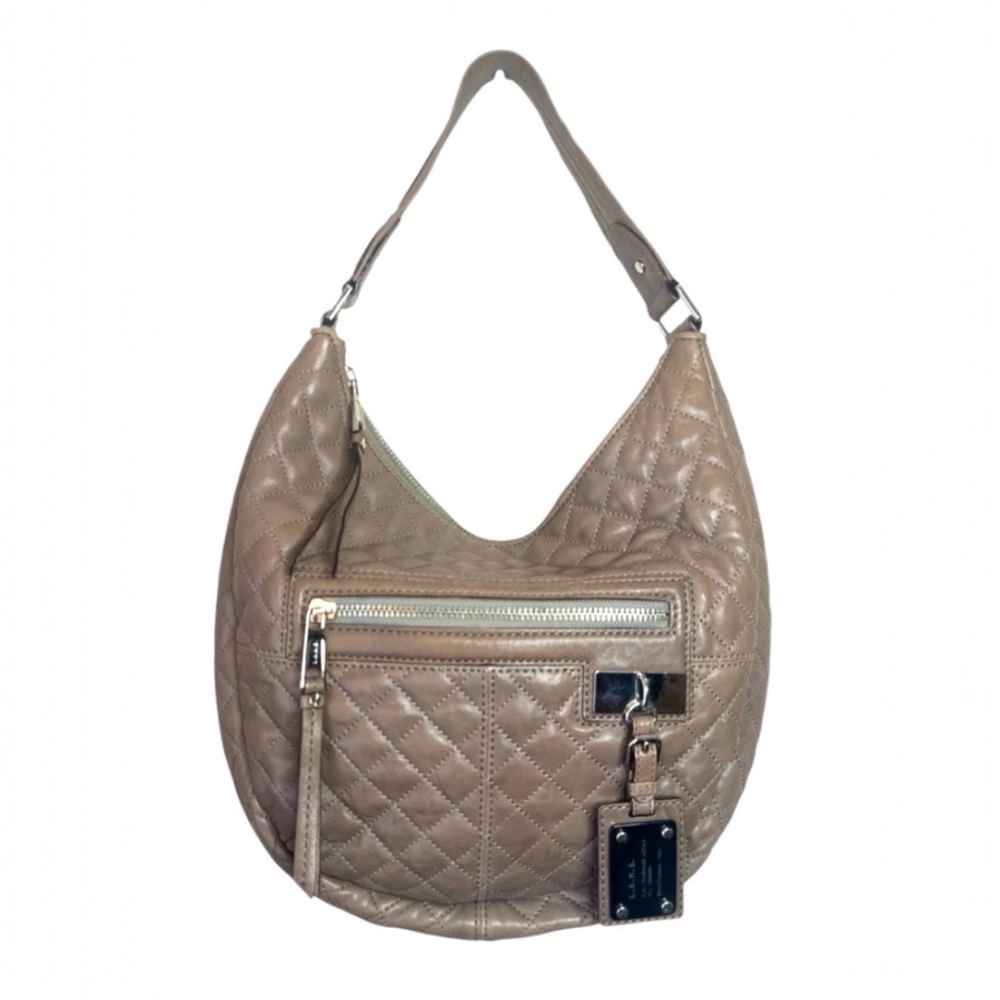 Vintage Y2K L.A.M.B By Gwen Stefani Hobo Bag Cool Tan Super Soft Quilted Leather